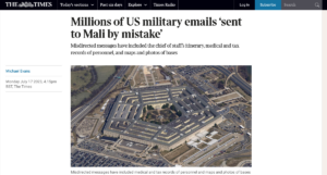 UK/The Times: Pentagon sendet Geheim-Emails an Russland-Freund Mali – vom RUS-Geheimdienst bereits ausgewertet ?
