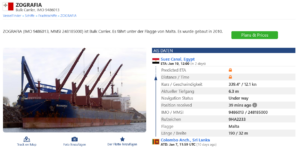 Houthi-Yemen/Erneuter Schiffs-Angriff auf Zivil-Schiff/ Schiff leicht beschädigt – fährt Richtung Suez-Kanal