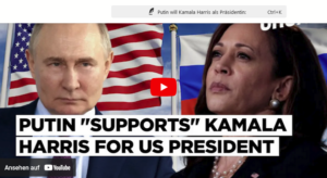 Putin unterstützt Kamala Harris als Präsidentschafts- Kandidatin: US-Demokraten mit gemischten Gefühlen