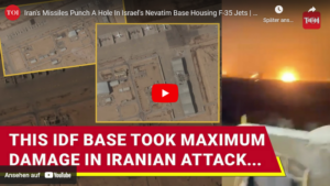 Klare Iran-Warnung: Israel-Nevatim-(Atomwaffen)-Air Base schwer beschädigt