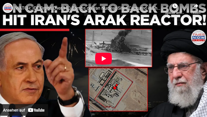 Israel bombardiert Iran-Atom-Reaktor (100 Bomben) – Iran weiter Angriffe auf (nicht-atomare) Israel-Ziele