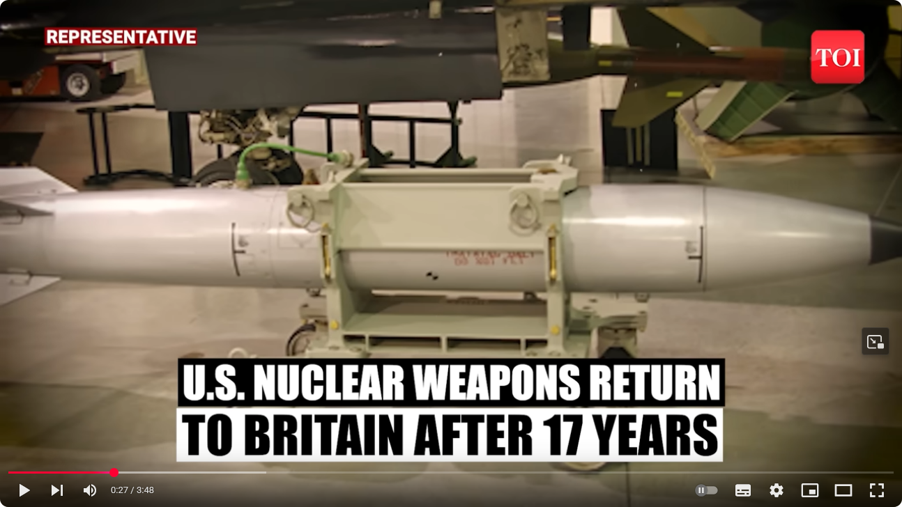 USA verlegen zusätzliche Atomwaffen nach Europa=UK/ Stärkezeichen oder Sturmankündigung?