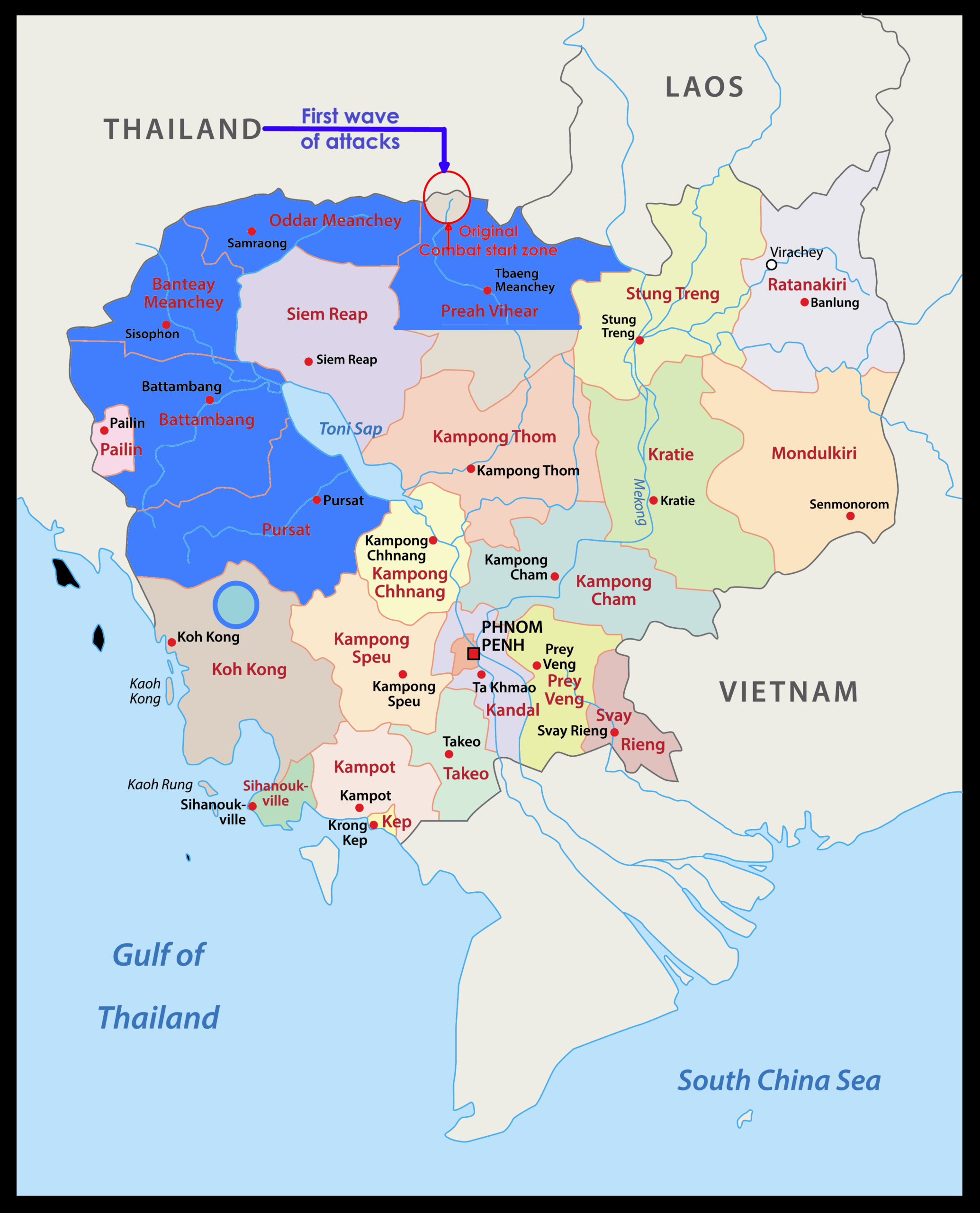 Thailand-Kambodscha: Thai-Vormarsch entlang der ganzen Grenze zu Kambodscha