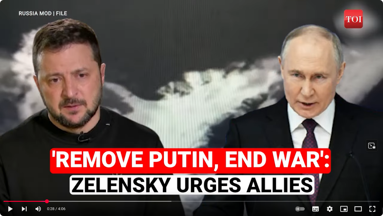 Zelensky fordert den Westen auf Regime-Change in Moskau zu machen