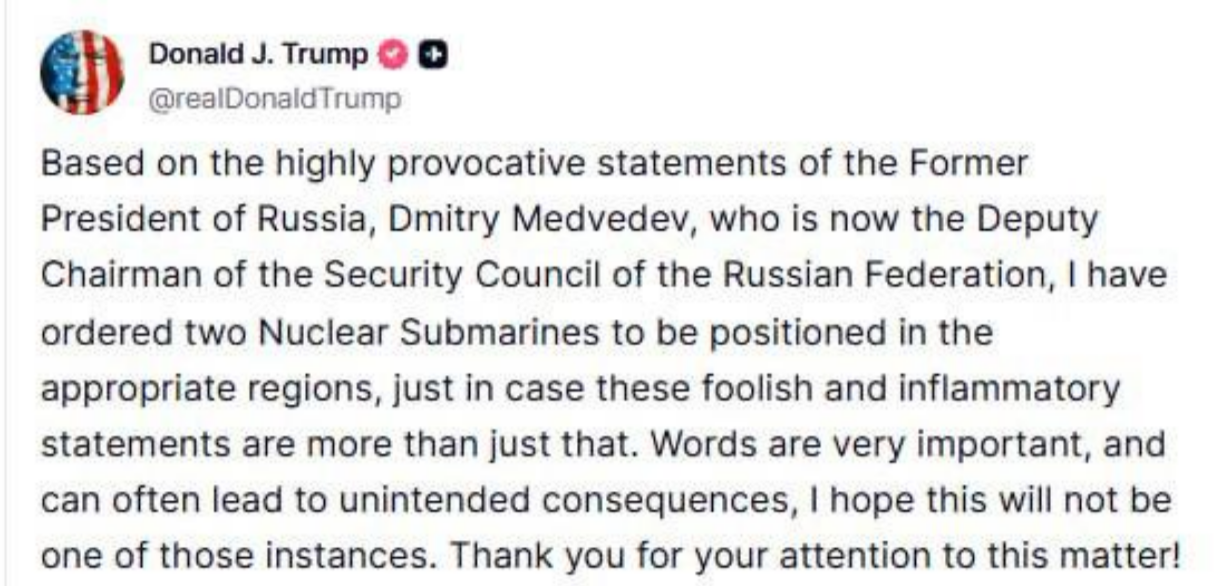 Trump Atom-U-Boot-Einsatz: Mit 2022-Biden-Atom-Kriegs-Doktrin gegen Russland= Spiel mit dem Feuer?