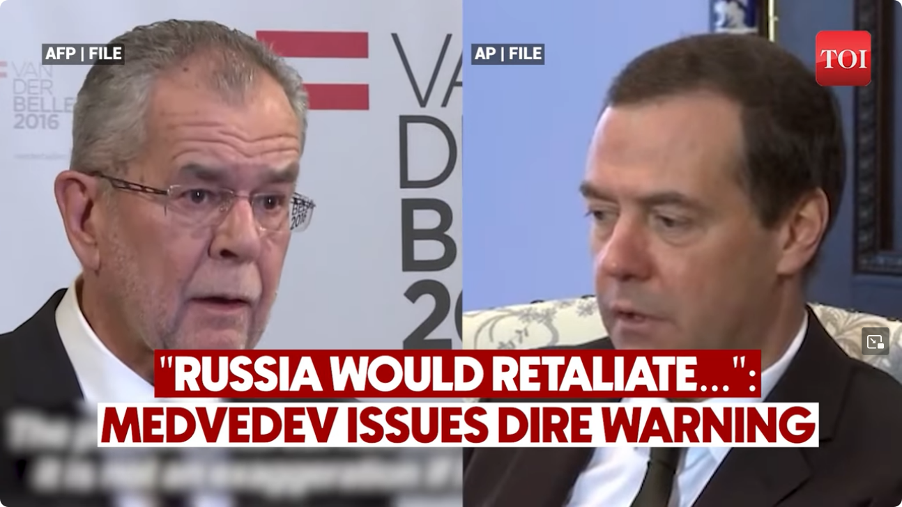 RUS-Medwedew/Klare Warnung an Österreich: NATO-Beitritt führt zu RUS-Reaktion