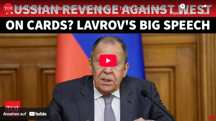 Lavrov-Ansprache full video: Westen sollte Vorsicht walten lassen