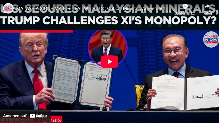 Trump/Malaysia-Rare-Earth-Vertrag: Ohne China-Technik geht nichts/ Chinas Finanz-Maßnahmen gegen US/ +mehr