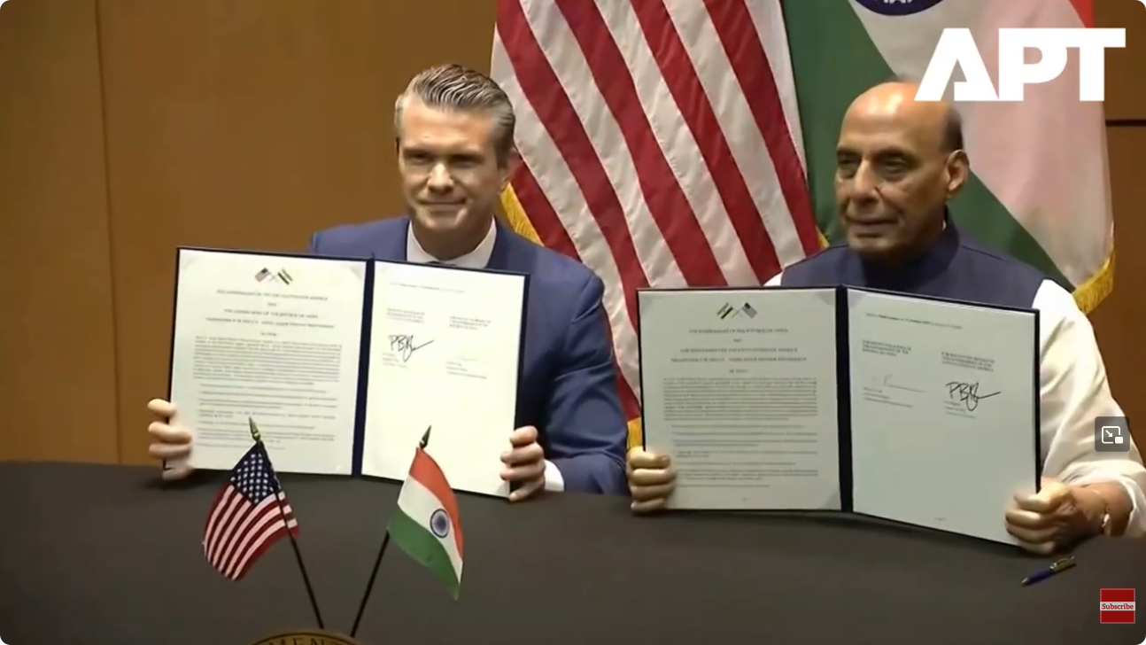 USA-INDIA: Verteidigungsminister unterschreiben weiteres Kooperations-Abkommen