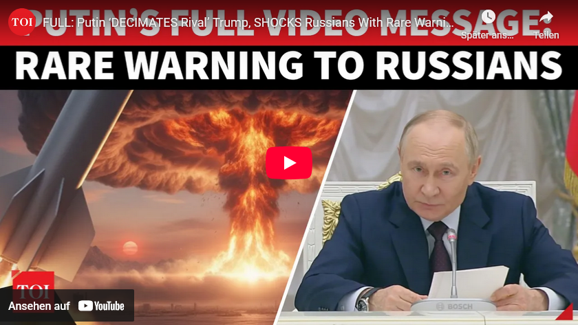 Putin/Video-Klare Ansage an die Bevölkerung: Russland kämpft um sein Überleben in jeder Hinsicht