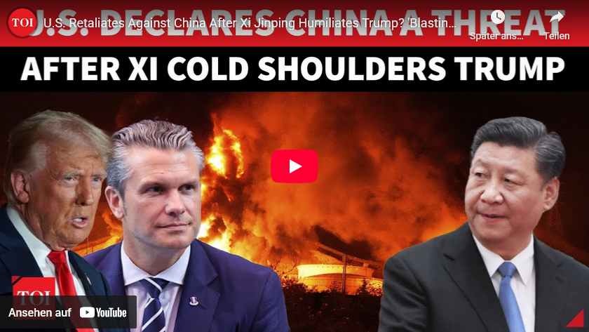 US/Kriegs-Minister Hegseth: Sehr hartes Statement GEGEN China/ <Honeymoon over?