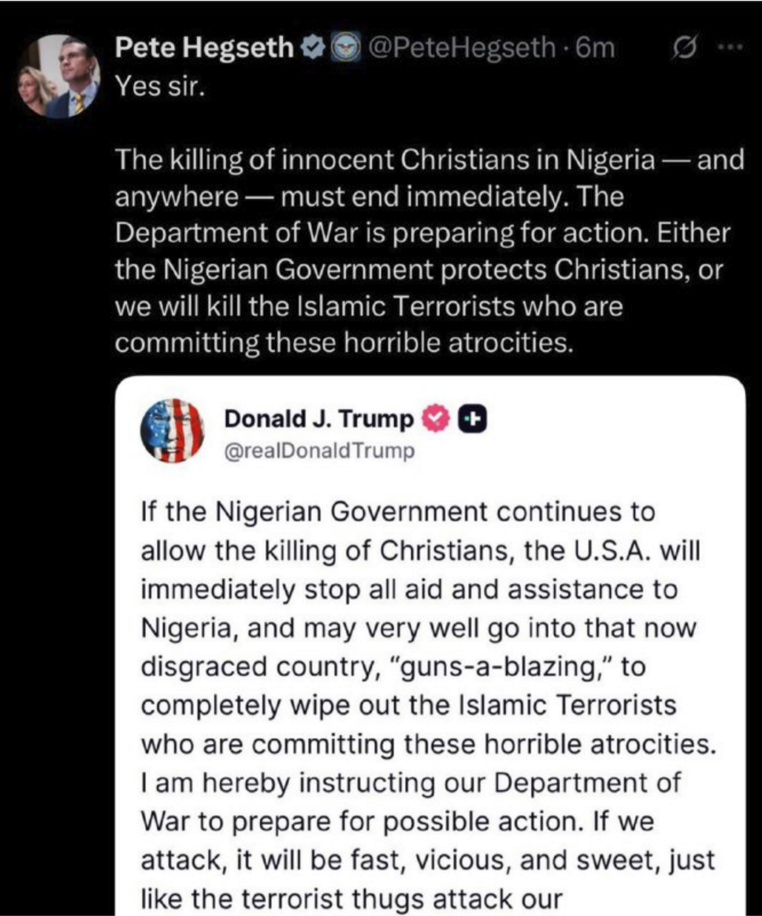 US/Trump gegen (BRICS+OPEC-Mitglied)-Nigeria: Führt Christen-Verfolgung zu US-Militär-Einsatz?