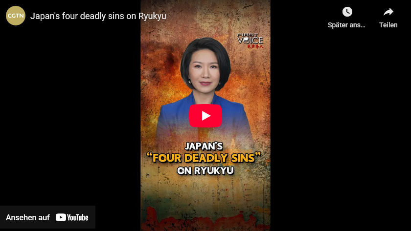 China/Frontal-Angriff: Japans 4-Tod-Süden in Bezug auf die Ryukyu-Inseln (=inkl. Okinawa)