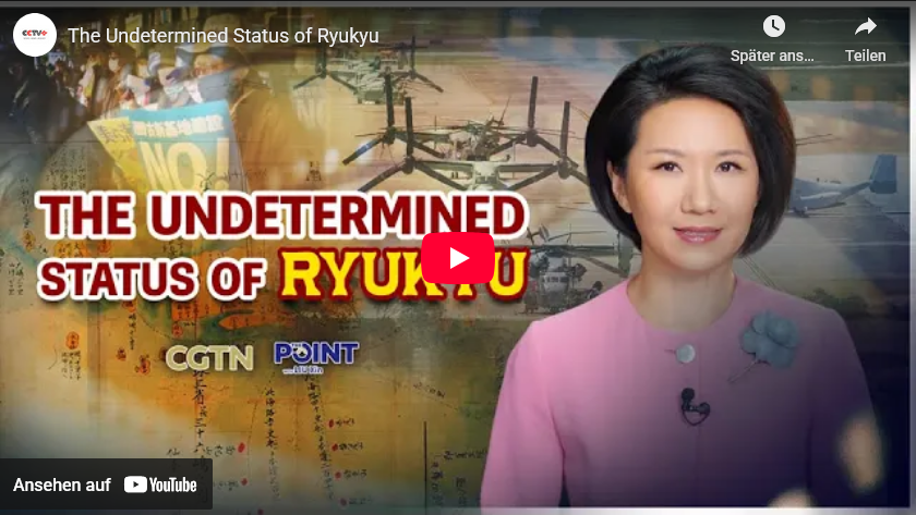 China/Staatsfernsehen: Voller Angriff gegen USA +deren Völkerrechts-Brüchen wegen Ryukyu-Inseln