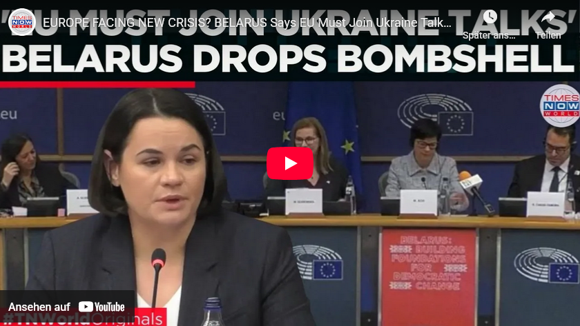 US+EU anerkannte Weißrussland-Präsidentin Tichanovskaya fordert Euro-Teilnahme an Ukraine-Friedensvershandlungen