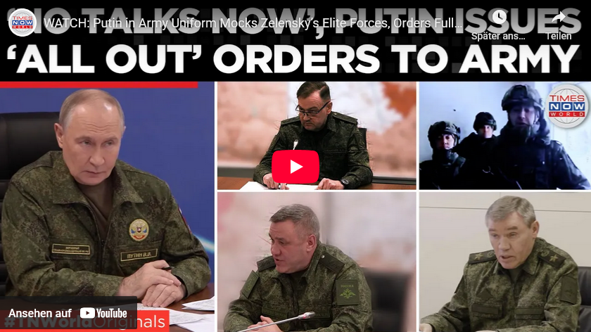 RUS/Putin bei Gefechts-Stands-Sitzung: Wenn es keine Friedens-Lösung gibt, werden wir Ziele militärisch erreichen/ +mehr