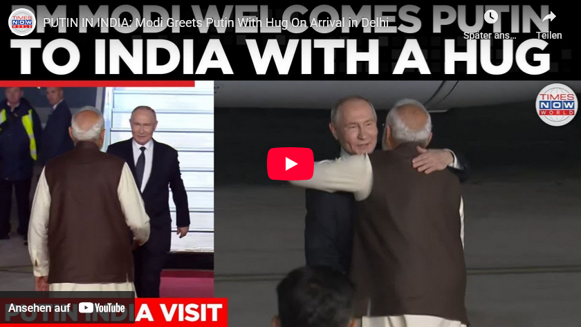 Putin +Belousov in Indien: Bilder vom Empfang/ Putin +Modi im Zentrum einer Hype
