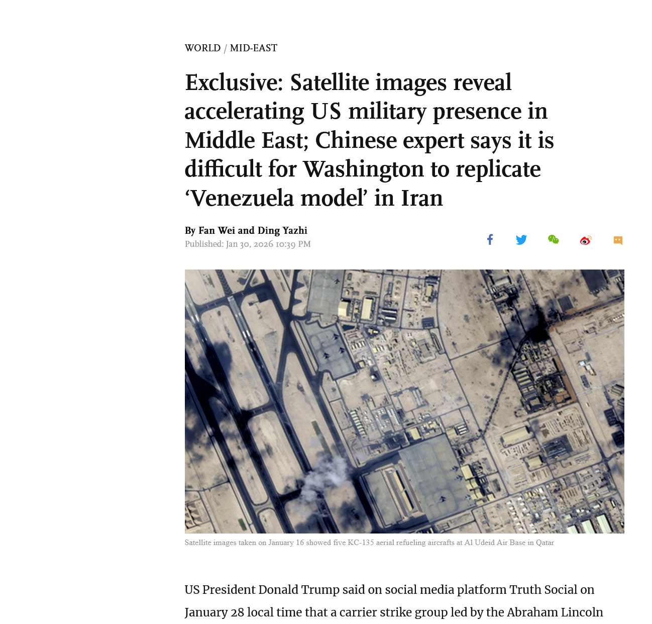 HAMMER/CHINA-Global Times: Artikel bringt aktuelle Satelliten-Bilder von Nah-Ost-US-Basen