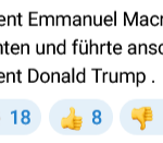 Macron telefonoierte zuerst mit IRAN-Präsident, dann mit Trump (Ergebnisse unbekannt)