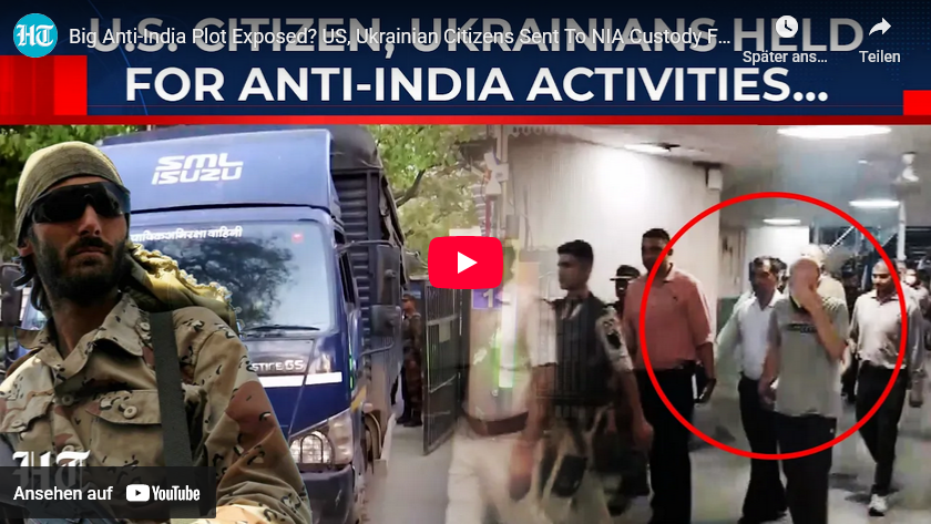 Indien/NIA-Terror-Verdacht: 1 US-Bürger +6 Ukrainer verhaftet (Ziel: Indien De-Stabilisierung)