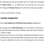 Iran Raketen-Angriff auf UK/US-Basis Diego Garcia= auch Stockholm +Oslo in Iran-Raketen-Reichweite
