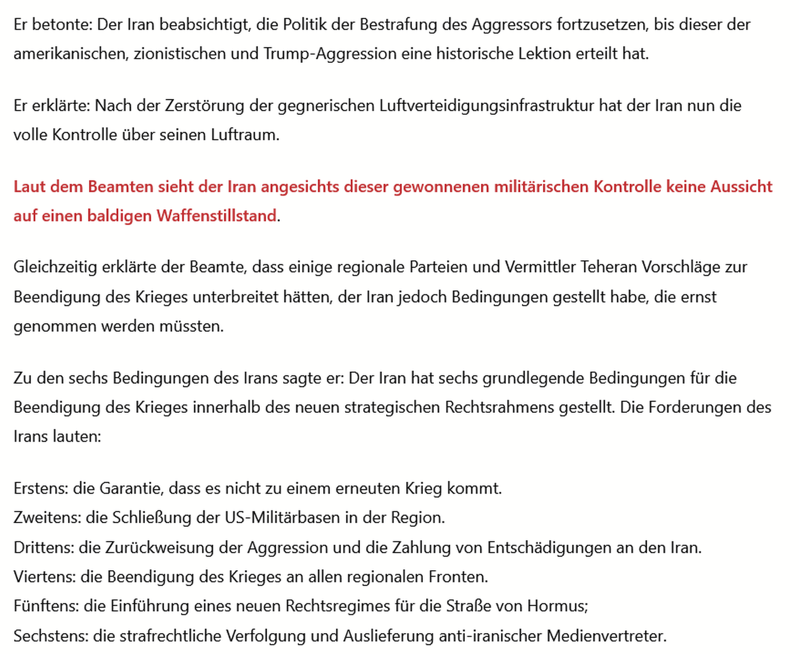 IRAN/Meldungen: 6 Bedingungen zur Einstellung der Kampfhandlungen/ Angriff auf ISR-Atom-Zentrum Dimona/ +mehr