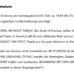 Trump-Ultimatum an Iran: Entweder Hormuz-Öffnung innerhalb 48 Stunden oder Energie-Infrastruktur-Z