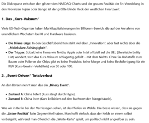 ai-Cast/ Börsenkurse (+Kurs-Träume), Rare Earth, China-Blockade-Listen/ Börsencrash ante Portas?