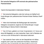 Iran-Delegation in PAK eingetroffen: Anwesenheit heißt nicht Verhandlungsbeginn