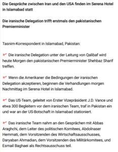 Iran-Delegation in PAK eingetroffen: Anwesenheit heißt nicht Verhandlungsbeginn