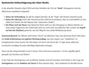 Iran verzichtet auf Forderungen= macht Verhandlungen= erfüllt Koran+Shia (und zwar heftig)