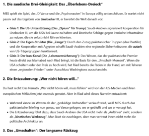 ai-Cast/ Saudi 3-gleisig: MBS bereitet das (mögliche) Morgen vor/ +mehr