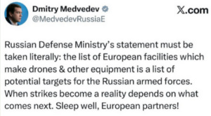 RUS warnt= EU-Drohnen-Fabriken für Ukraine (RUS-Angriffe) können Ziele werden