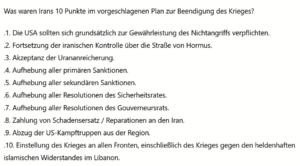 Israels massive Libanon-Angriffe: US sagt, Libanon nicht Teil des 10-Punkte-Planes/ Iran überlegt nicht in Gespräche zu gehen