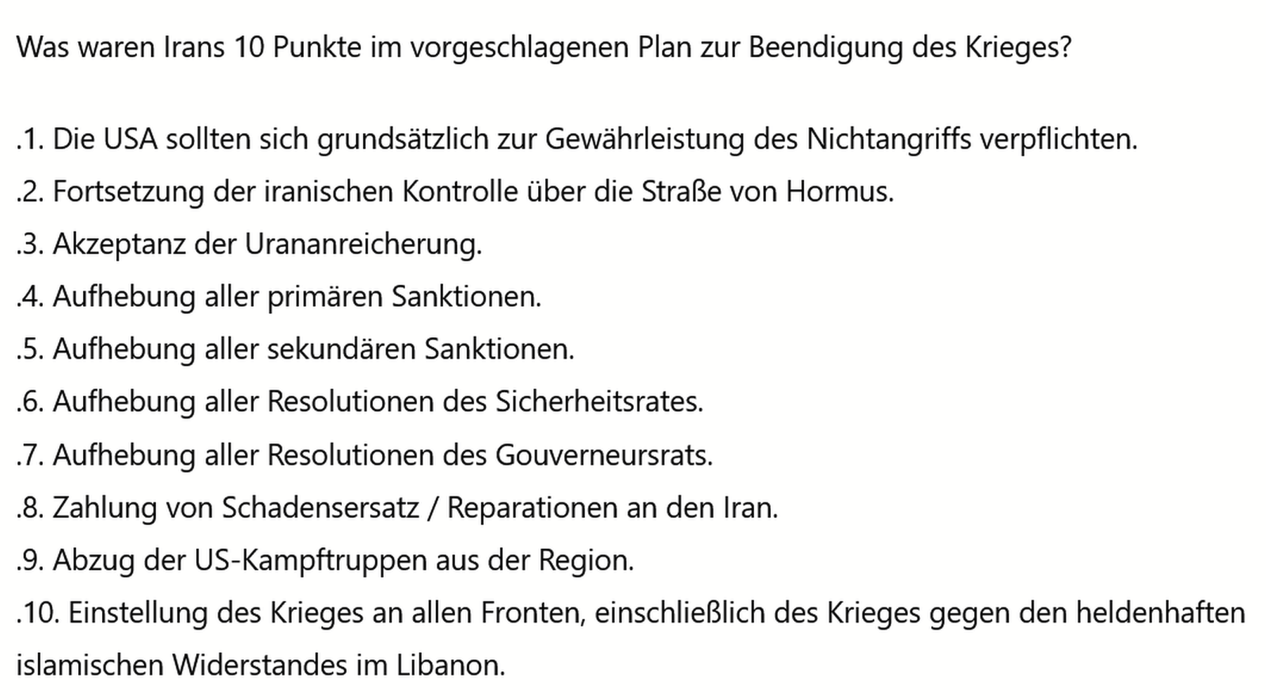 Israels massive Libanon-Angriffe: US sagt, Libanon nicht Teil des 10-Punkte-Planes/ Iran überlegt nicht in Gespräche zu gehen