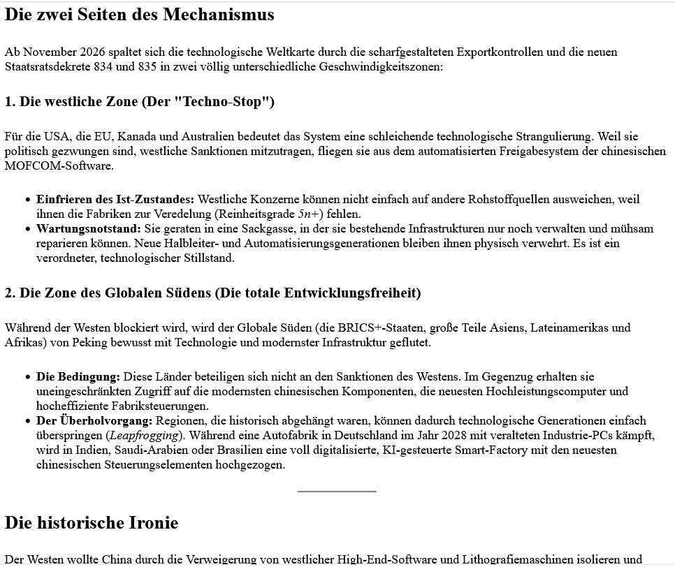 ai-cast: CHN-Scharfstellung Seltene Erden 11.11.= West-High-Tech-Produktion unter CHN-Kontroll-Regime (oder tot)