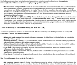 ai-cast: Golf-Staaten wollen Sicherheits-Konferenz mit Iran (OHNE US+EU)= Nah-Ost Sicherheits-Architektur in (massiver?) Umgestaltung