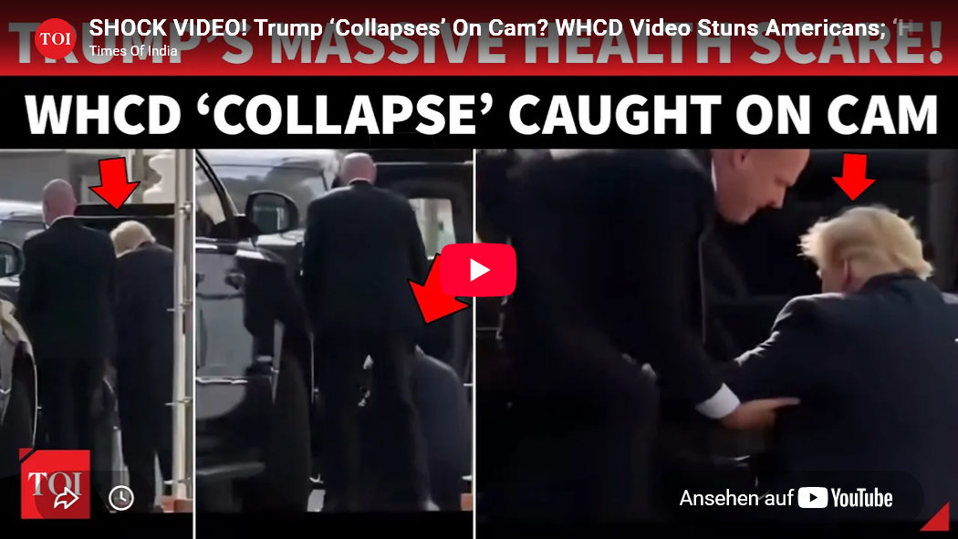Clip: Trump kollabiert vor Einstieg in Limousine= mit letzter Kraft bis zum Auto, aber ins Auto schaffte er es nicht mehr