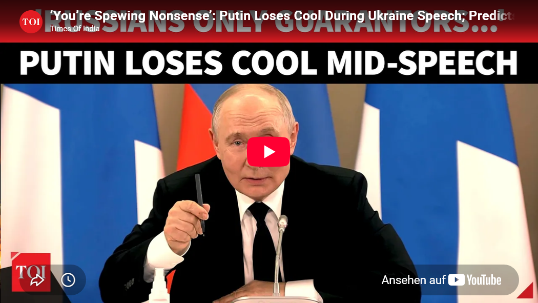 mini-ai-cast +Clip: Putin vor Soldaten in St. Petersburg: klare Völkerrechts-Aussagen= kein einknicken= harte Kante angekündigt