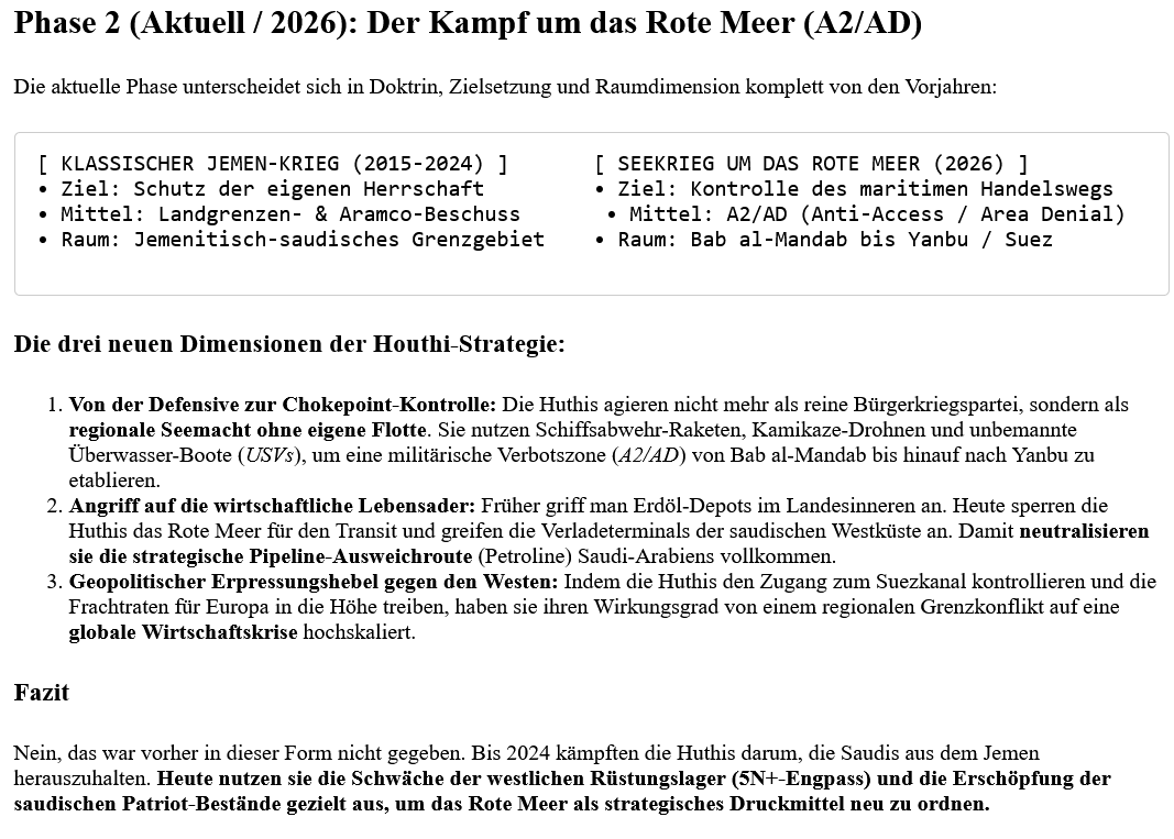 ai-cast: Saudis <> Houthis: Der Kampf um die Kontrolle des Rote Meeres hat begonnen= das Ende der Saudi-West-Herrschaft ist schon da