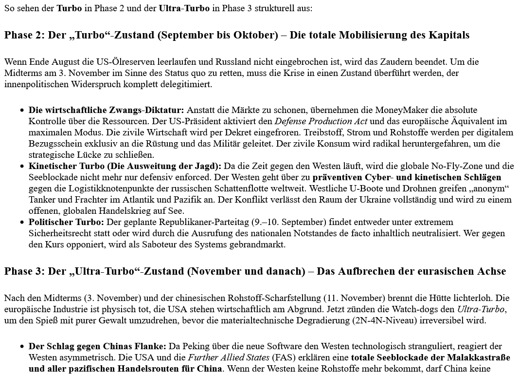 ai-cast/ „Niemand muss US+EU erobern“= es reicht, die Versorgungs-Linien zu kappen/ US+EU-MoneyMaker vor Kriegs-Entscheidung