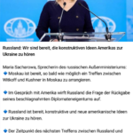 ai-cast +Clips/ RUS-Zakharova= Verhandlungsbereitschaft mit USA +strikte RUS-Themen-Reihung/ Primär-Thema RUS-Diplomatenvermögen/ Erfüllung von Völkerrechts-Vorgaben/ etc.