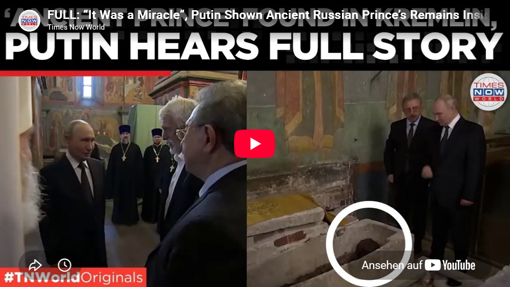 Putin ehrt Gebeine von Dmitry Donskoi (1350-1389): Kreml-Kapelle als Gebets- und Fund-Ort
