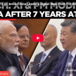 ai-cast +Clip/ BRICS-Gipfel New Delhi: Xi + Modi in bilateralen Verhandlungen= Abgrenzung der Themen bringt Entspannung der Gespräche