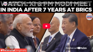 ai-cast +Clip/ BRICS-Gipfel New Delhi: Xi + Modi in bilateralen Verhandlungen= Abgrenzung der Themen bringt Entspannung der Gespräche