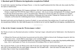 US+EU spielen American Football, CN+RU spielen Euro-Fußball: Sequenzen verlieren gegen Dauer-Ablauf