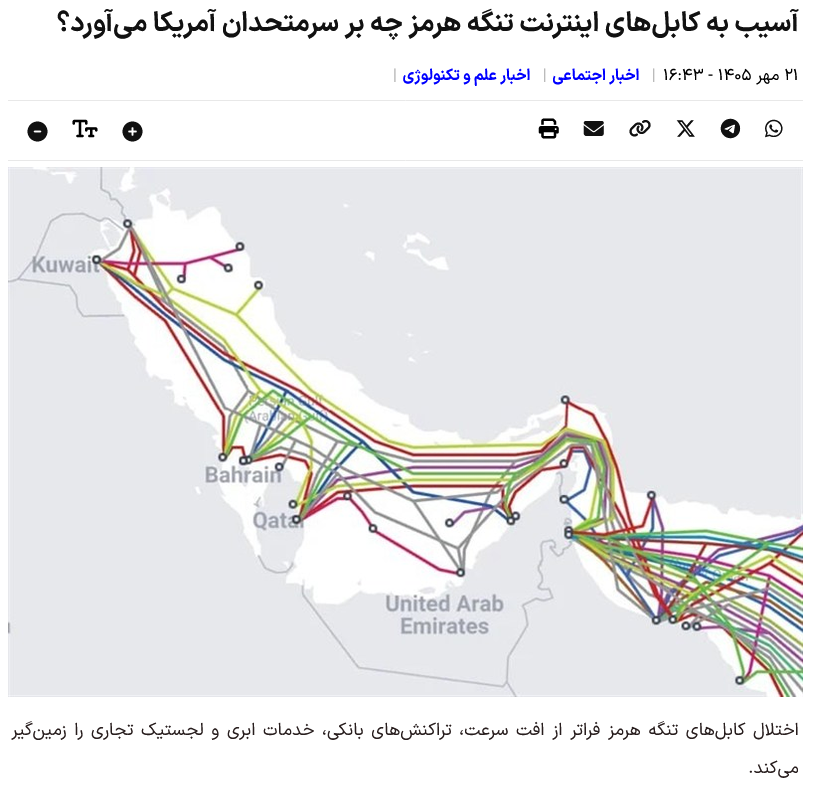 Iran-Artikel/ Überlegungen, was ist wenn die Internet-Kabel die durch Hormuz gehen ausfallen?