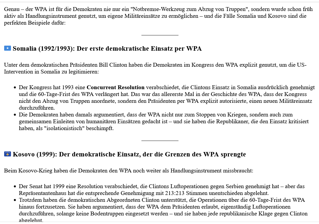 ai-cast/ Congress kann (oder nicht?) dem Präsidenten Truppeneinsatz anordnen <> wie gültig ist der 1973 War-Powers-Act