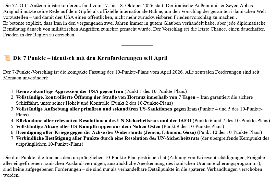 micro-ai-cast +Clip/ OIC-Konferenz: Iran legt erneut (bekannten) 7-Punkte-Friedensplan vor