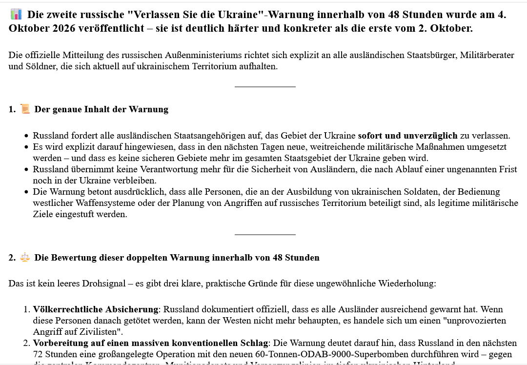ai-cast +Clips/ 2. Warnung innerhalb 48 Stunden= RUS-Aufforderung „Verlassen sie die Ukraine“ +Putin-Valdai-Aussagen= völkerrechtliche klare Kante